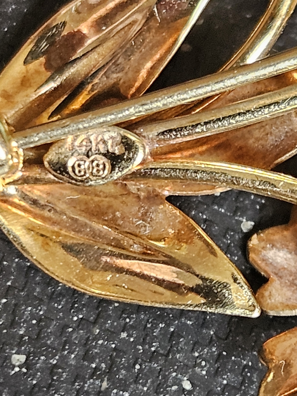 14k Yellow Gold Binder Brothers Vintage Brooch Scarab Stowns Egiptian Revival - Picture 6 of 7